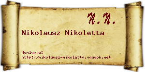 Nikolausz Nikoletta névjegykártya